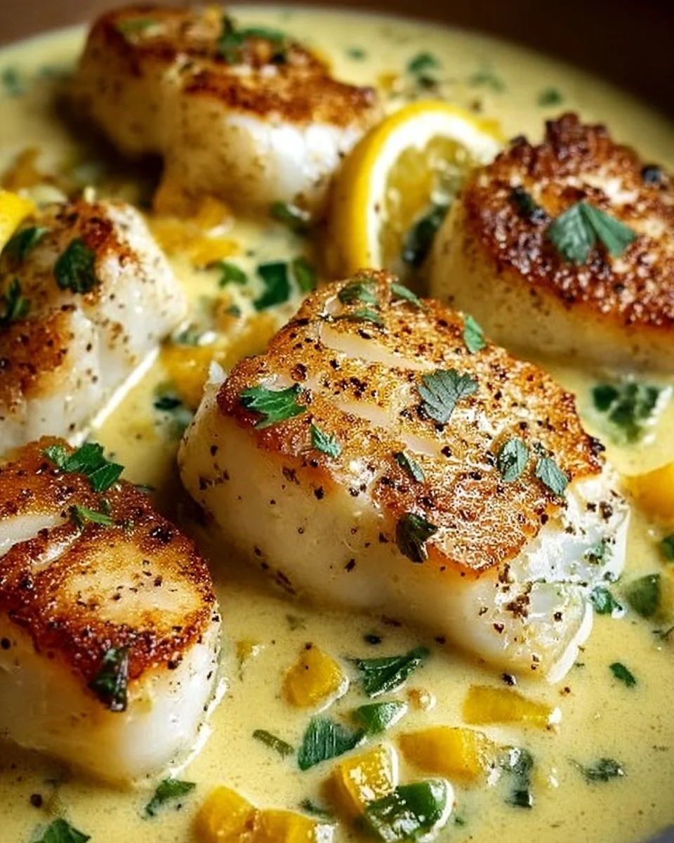 Baked Cod in Coconut Lemon Cream Sauce