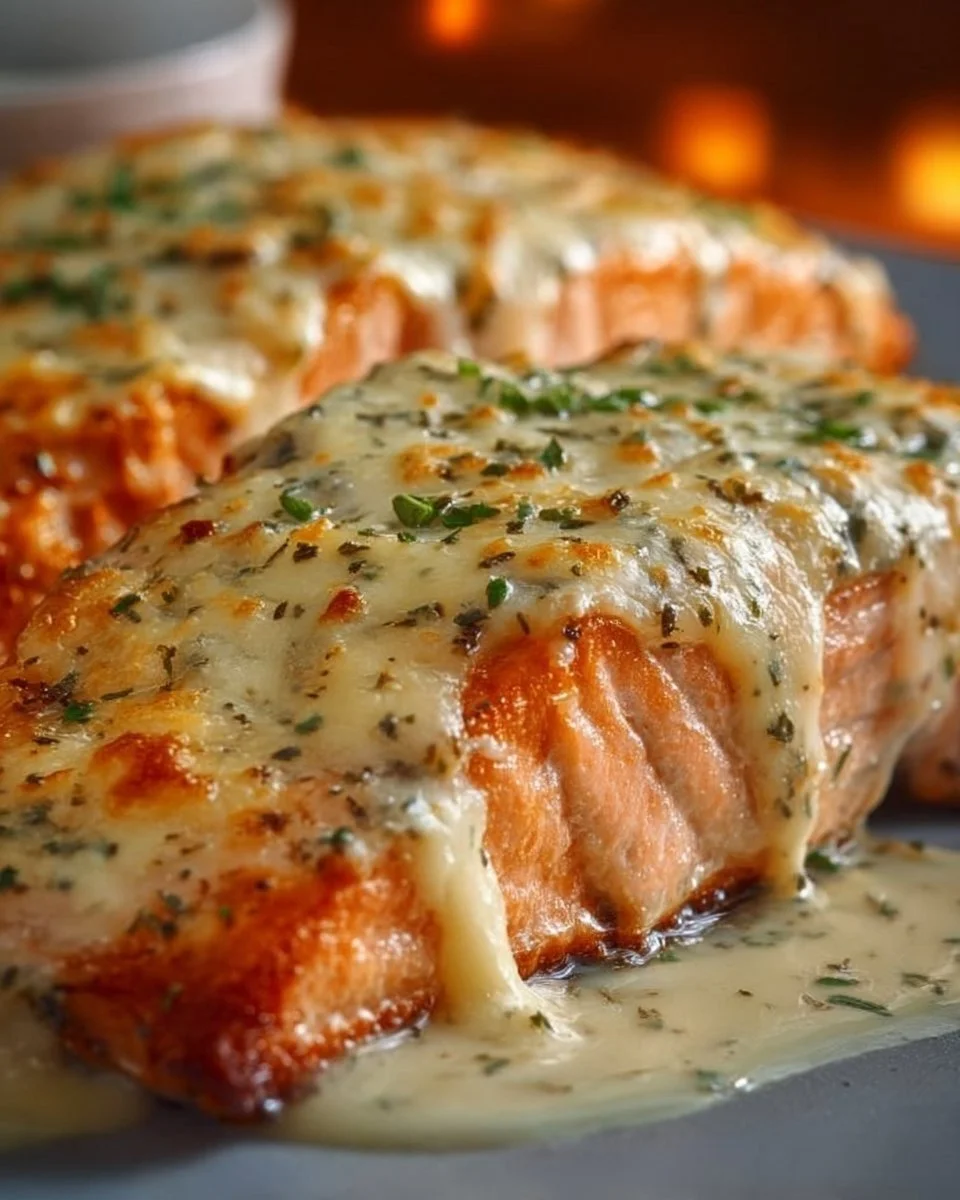 Baked Salmon with Mayo and Cheese