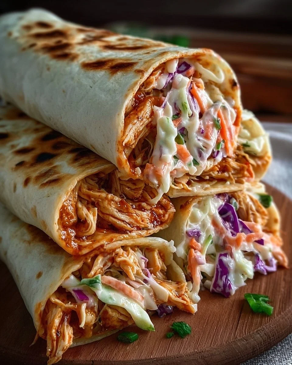 BBQ Chicken Coleslaw Wraps