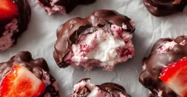 Delicious Chocolate Strawberry Yogurt Clusters for a healthy snack