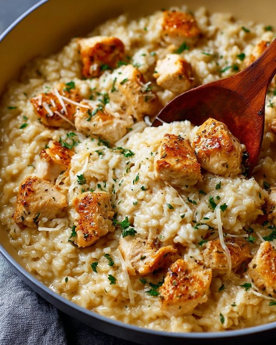 Delicious garlic parmesan chicken served with rice, a comforting meal.