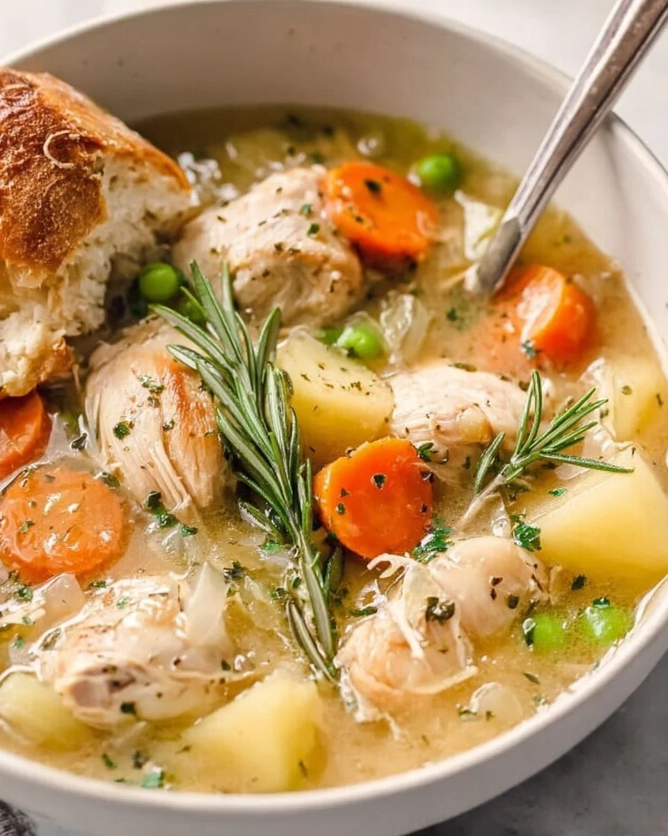 Comforting Slow Cooker White Wine Chicken Stew