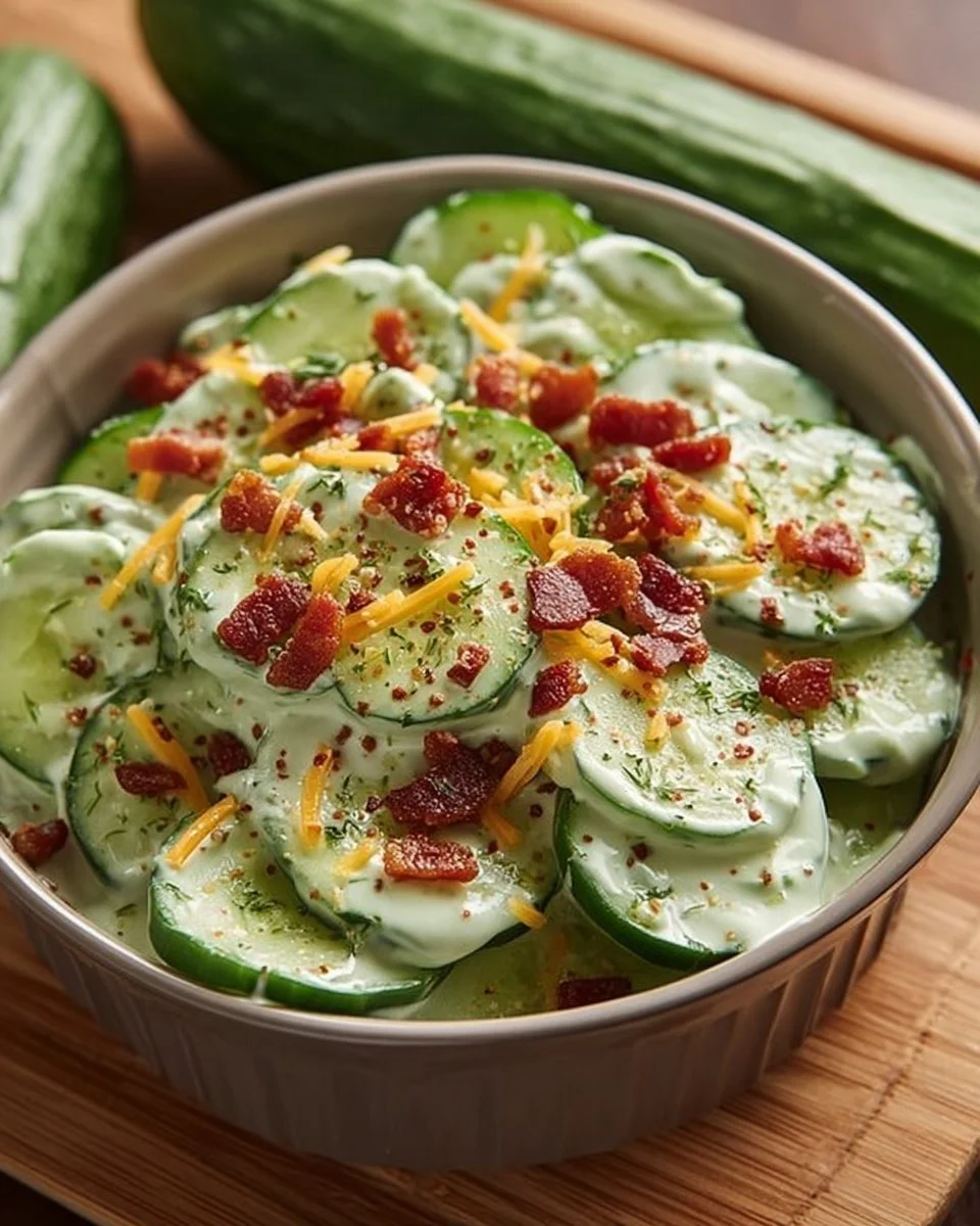 Crispy Cucumber Snack with Creamy Avocado Ranch Bliss
