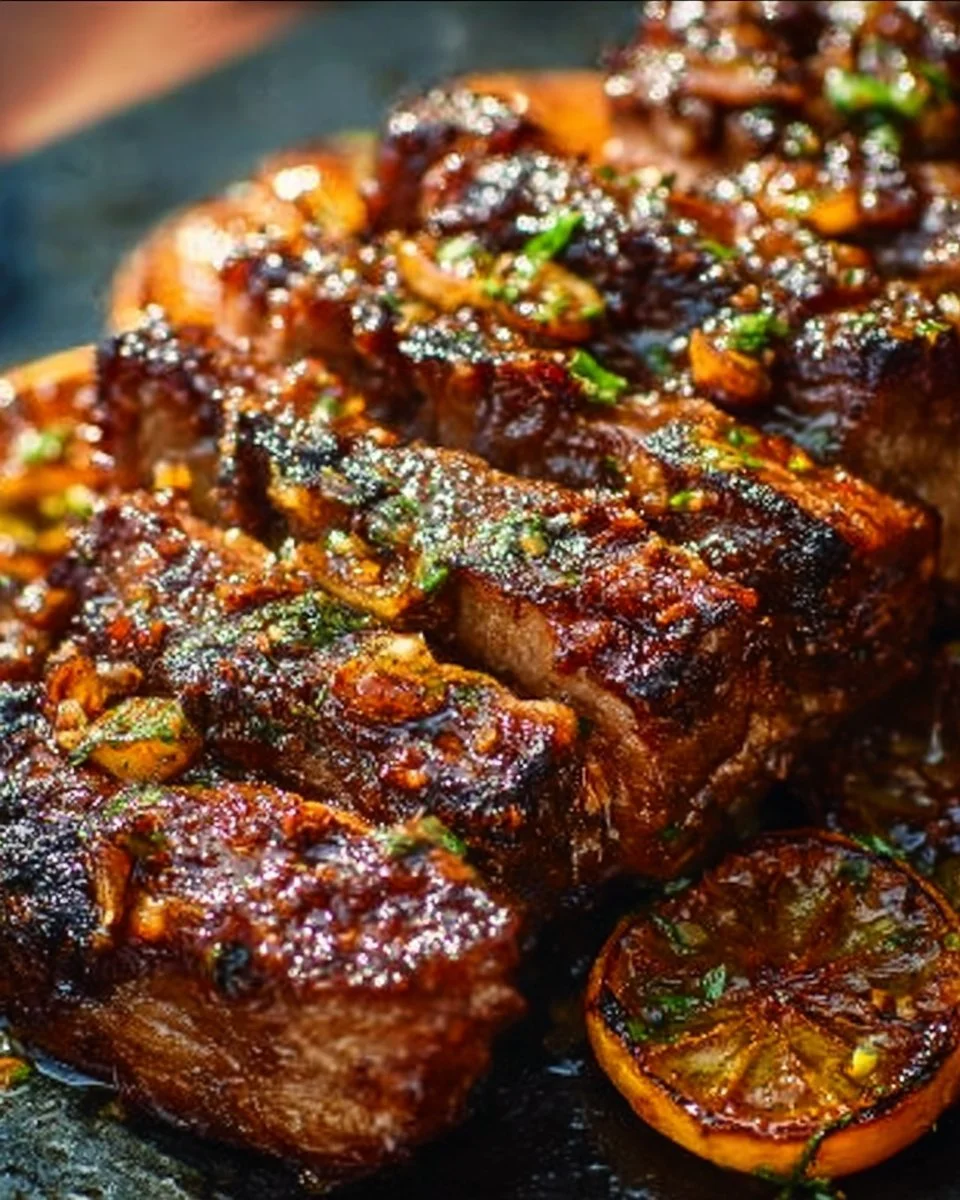 Delicious Cuban Mojo Pork served with vibrant citrus marinade