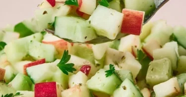 Fresh Cucumber Apple Salad with green apples and cucumbers