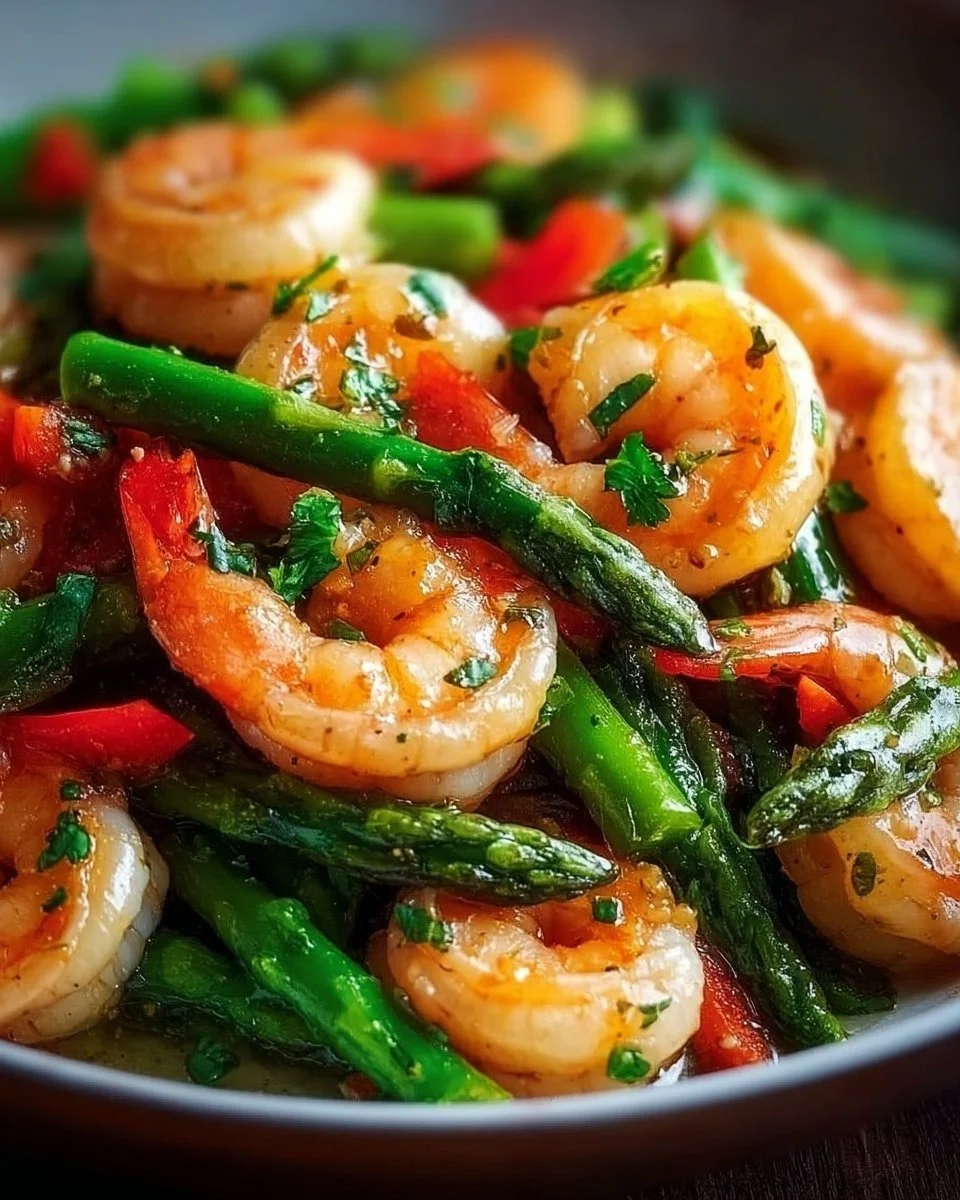 Delicious Easy, Healthy Shrimp and Asparagus Stir Fry Recipe