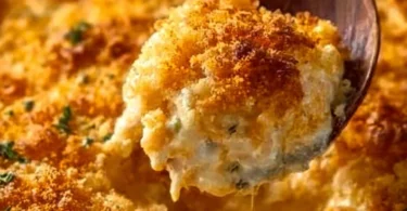 Dolly Parton’s 5-Ingredient Casserole served in a baking dish