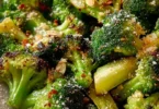 Festive broccoli side dish served at a holiday gathering