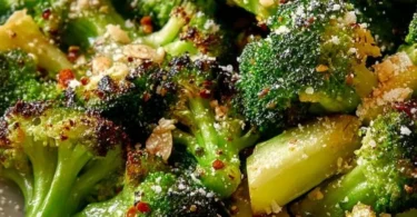 Festive broccoli side dish served at a holiday gathering