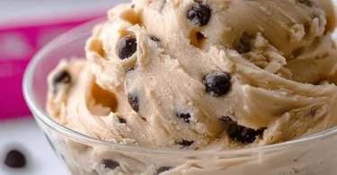 Delicious Greek yogurt cookie dough with chocolate chips and nuts