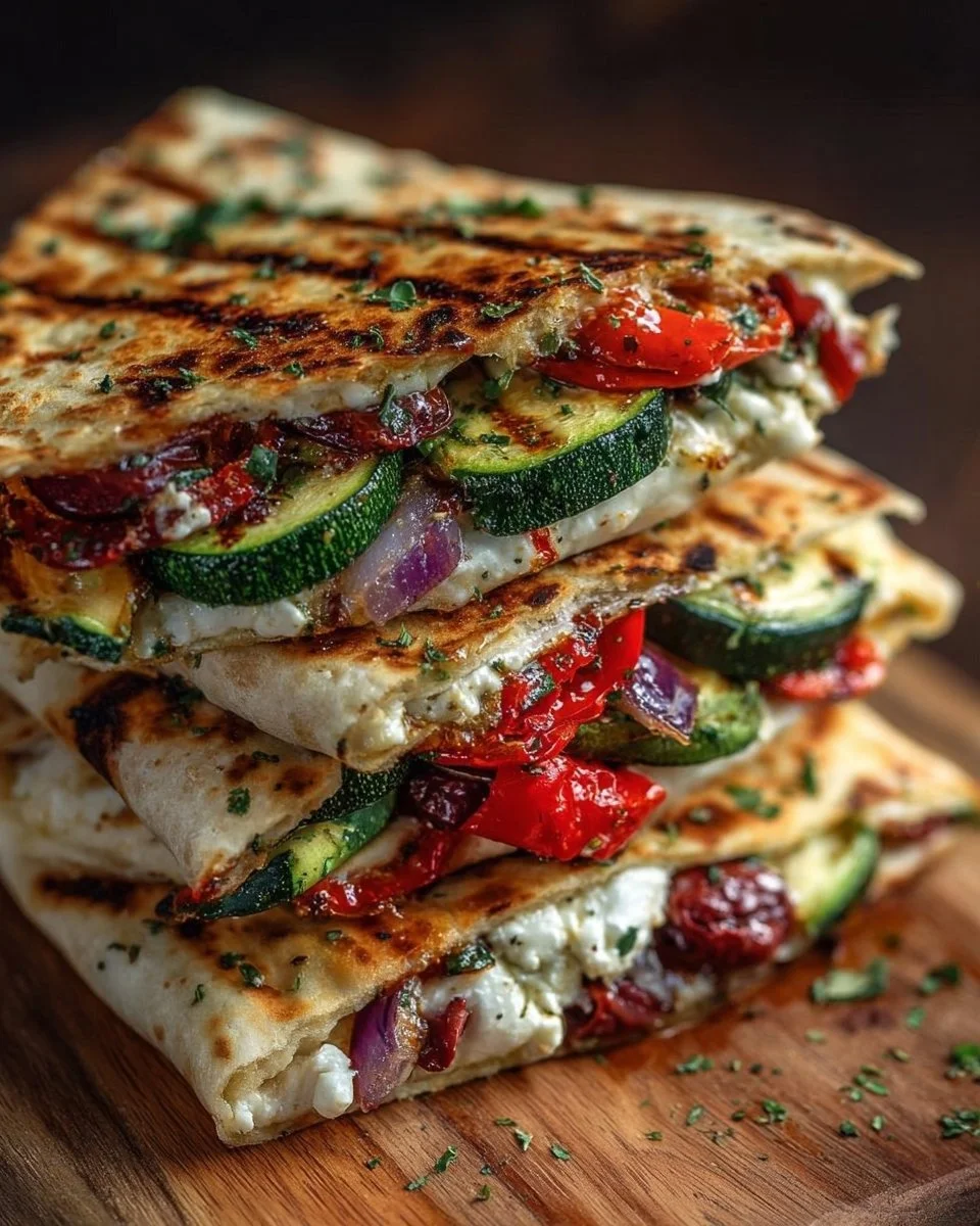 Grilled Mediterranean Veggie Quesadillas
