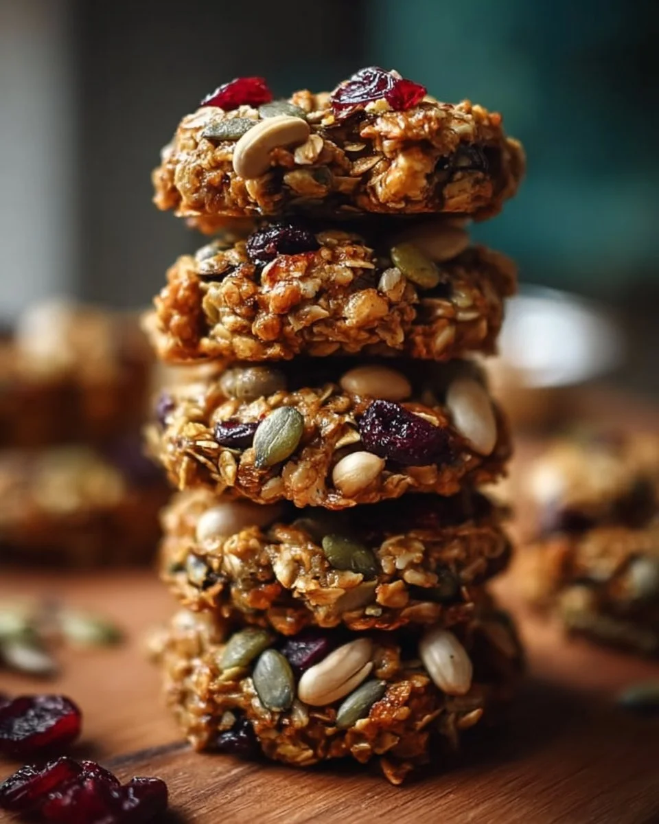 Healthy nut and seed energy cookies for a nutritious snack boost.