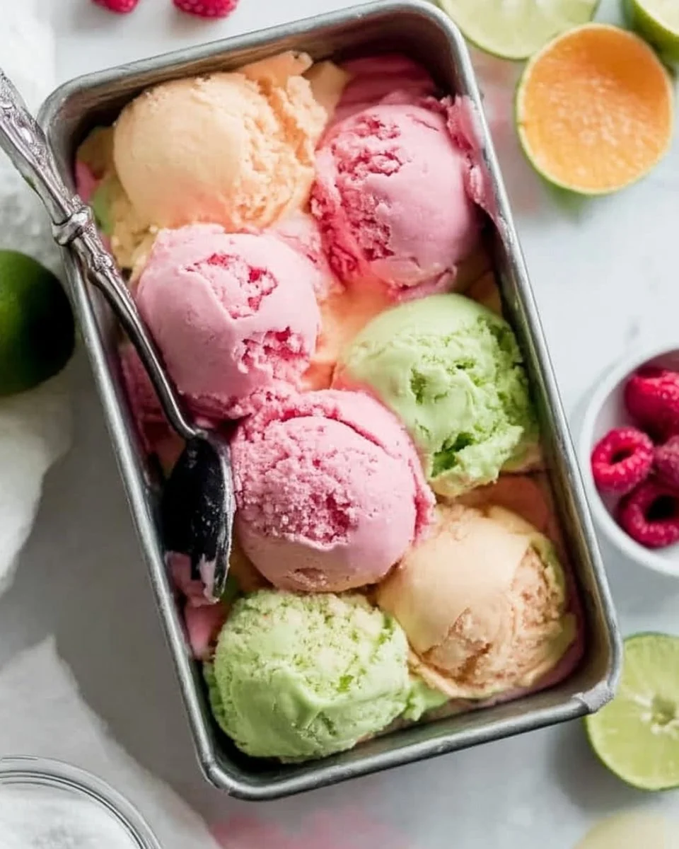 Homemade Rainbow Sherbet
