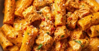 Creamy Marry Me Chicken Pasta served with garnishes