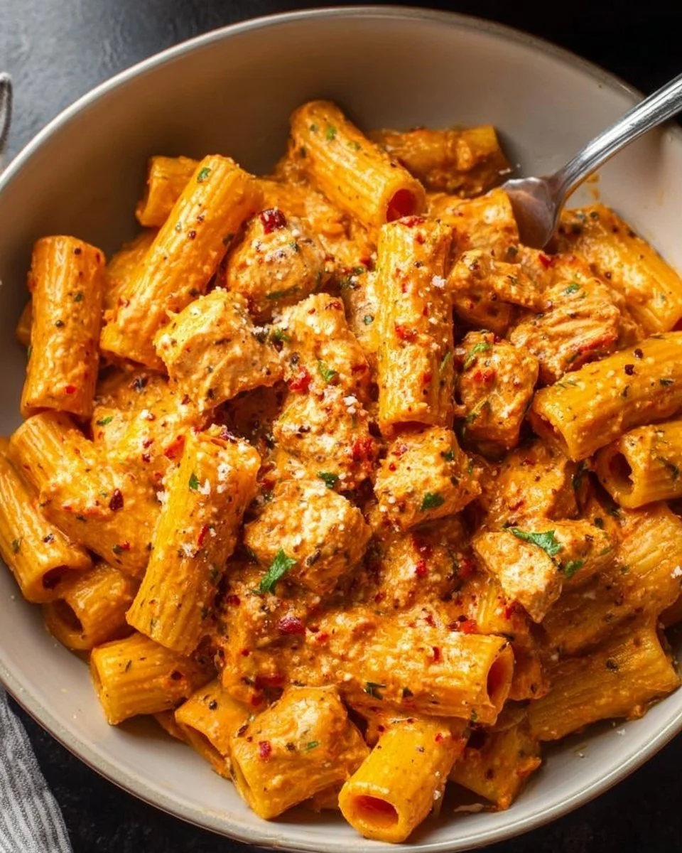 Creamy Marry Me Chicken Pasta served with garnishes
