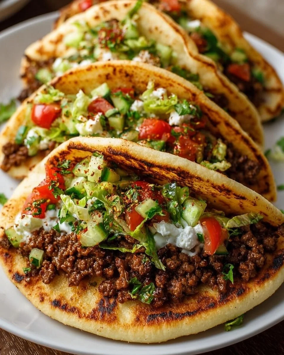 Mediterranean Ground Beef Pita Pockets