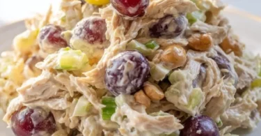 Napa Cashew Chicken Salad with fresh ingredients and cashews