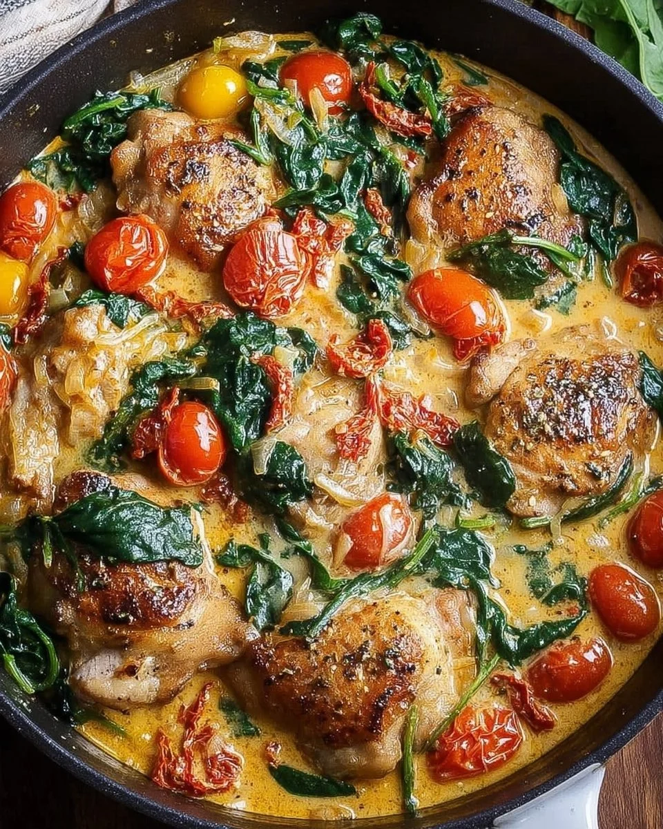 One Pan Tuscan Chicken Thighs
