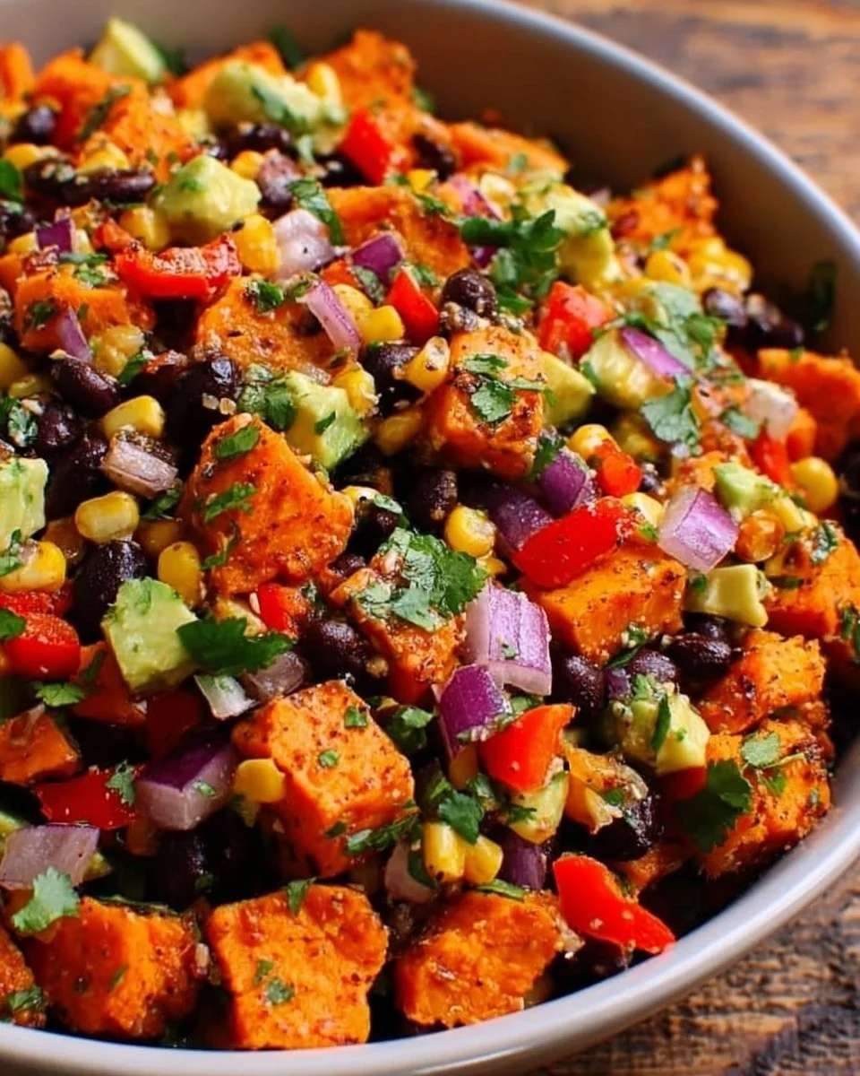 Roasted Sweet Potato Black Bean Salad