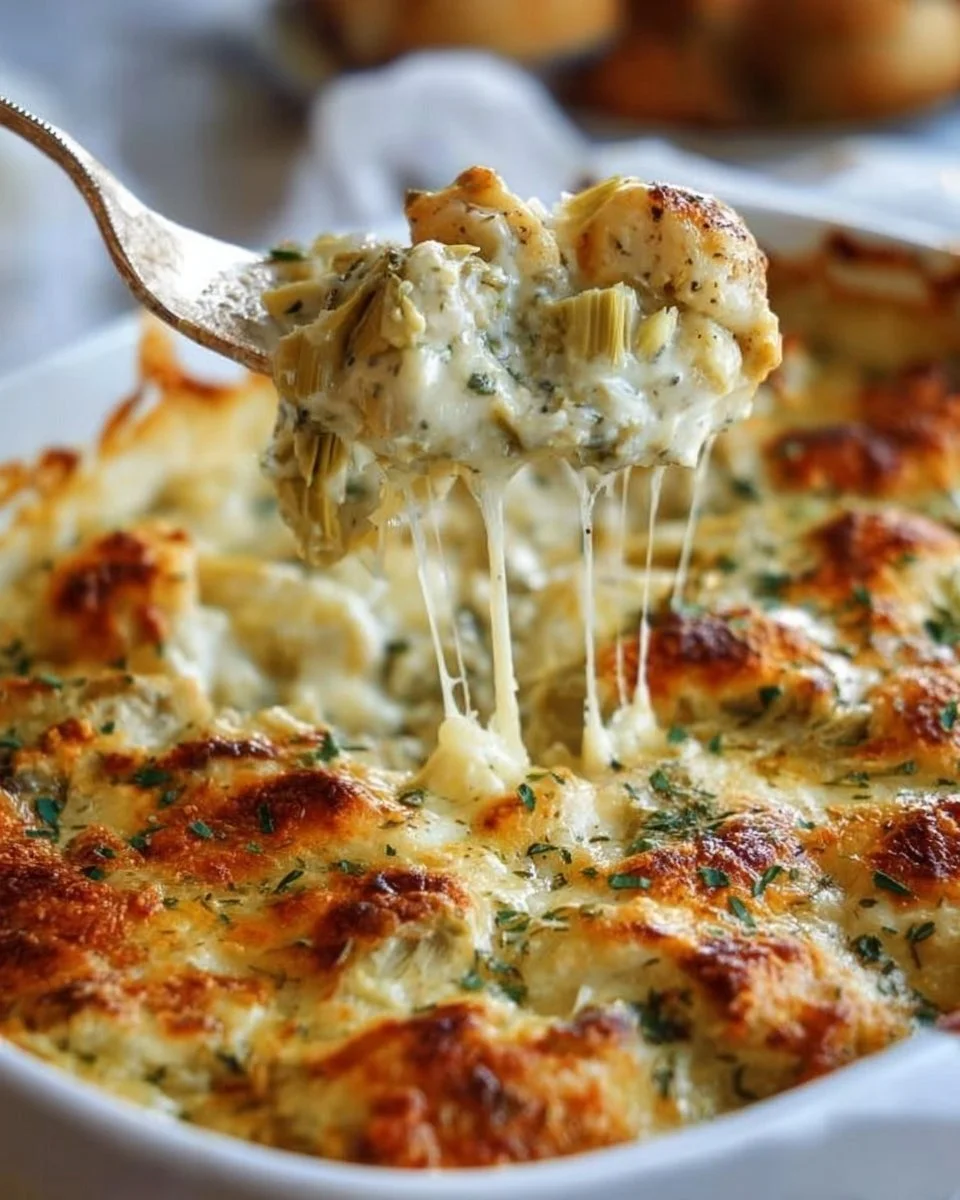 Simple Baked Chicken Artichoke Casserole