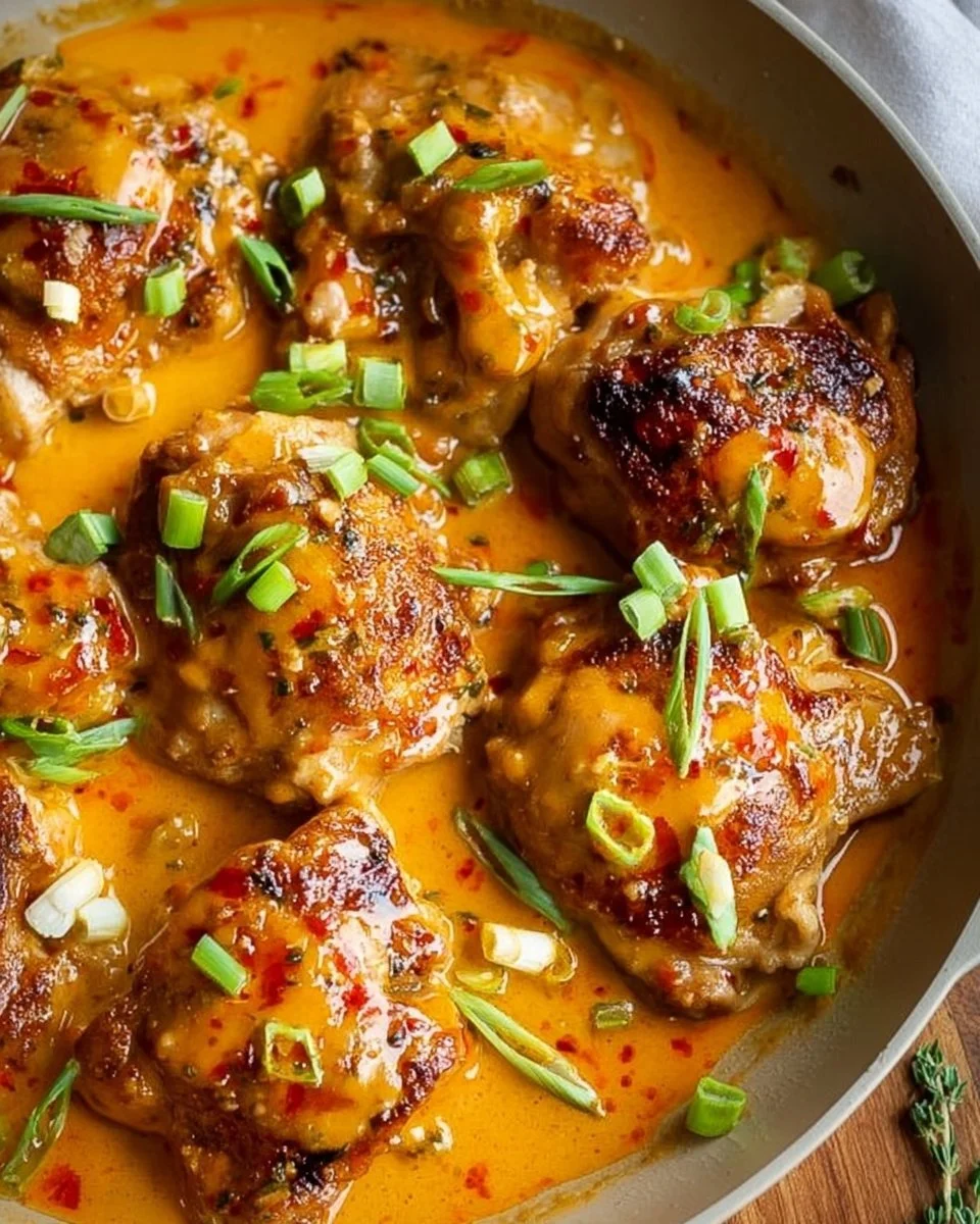 Skillet Bang Bang Chicken Thighs