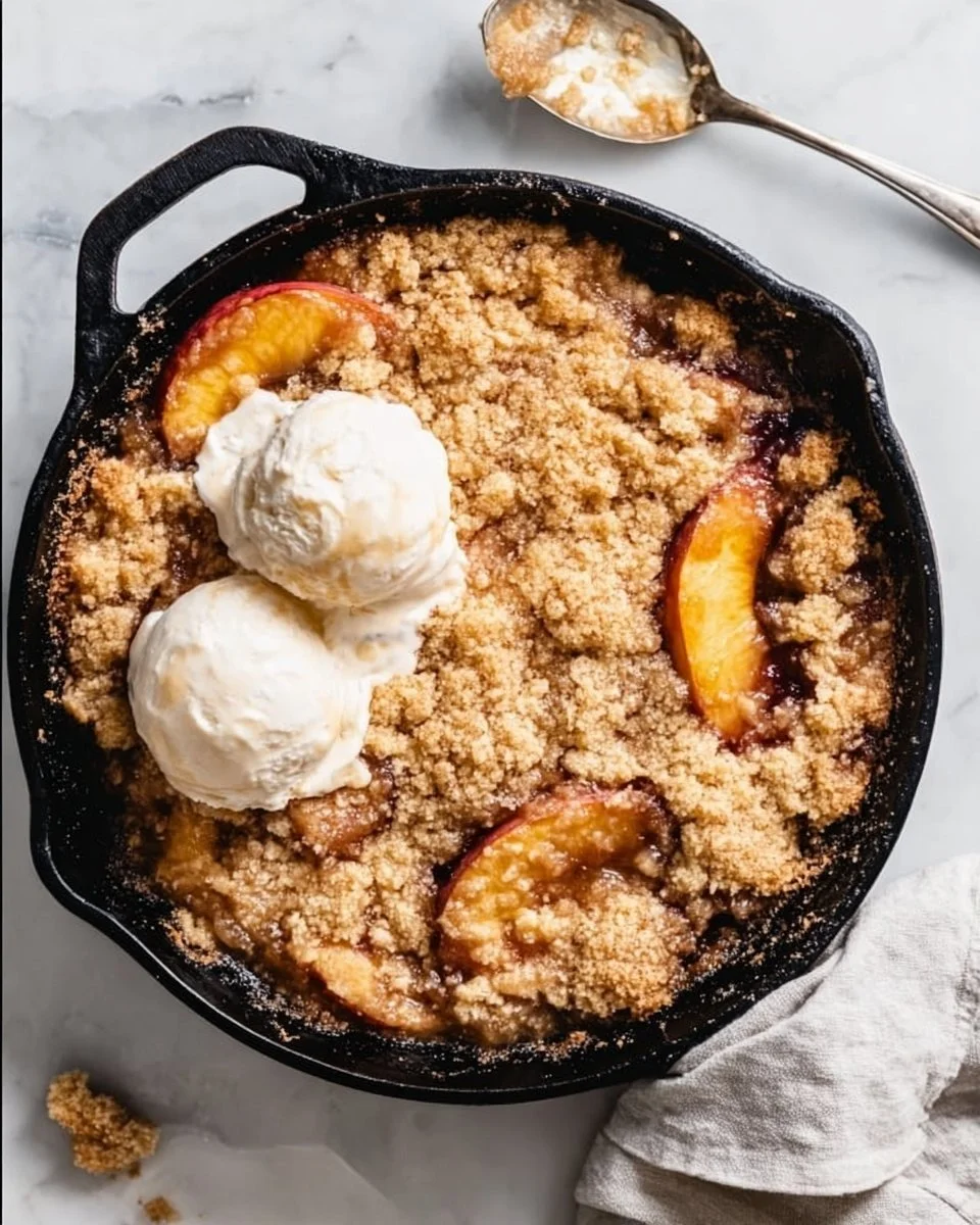 Smoked Bourbon Peach Cobbler